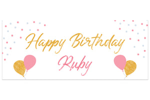 Happy Birthday Personalised Party Banner